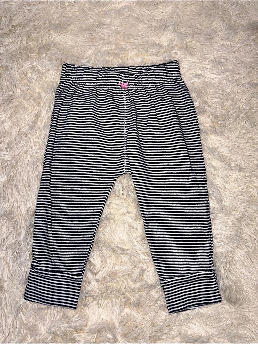 Simple Joys by Carter's Striped Leggings in Blue & White Baby 6-9M Like New